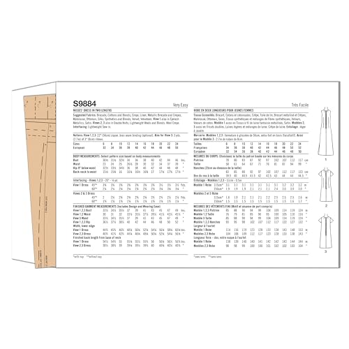 SIMPLICITY SS9884U5 Misses' Dress in Two Lengths U5 (16-18-20-22-24), Multicoloured, Sizes 16-18-20-22-24 - Image 3
