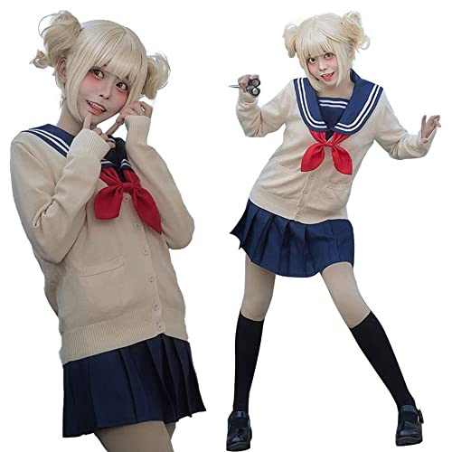 UPUPCOS Women JK Uniform Cosplay Costume School Uniform Sweater Skirt Set Halloween Outfit