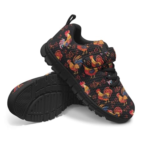 Animals Pattern Girls Athletic Shoes with Hook and Loop Cute Print Breathable Mesh Tennis for Little Kid/Big Kid US 10.5-2.53