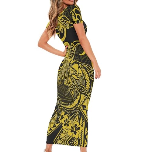 Image of Womens Short Sleeve Jamaican Flag Midi Bodycon Dress | Soft stretchy fabric,crew neck,jamaican print casual date night cocktail party, elegant chic, spring summer fall all season