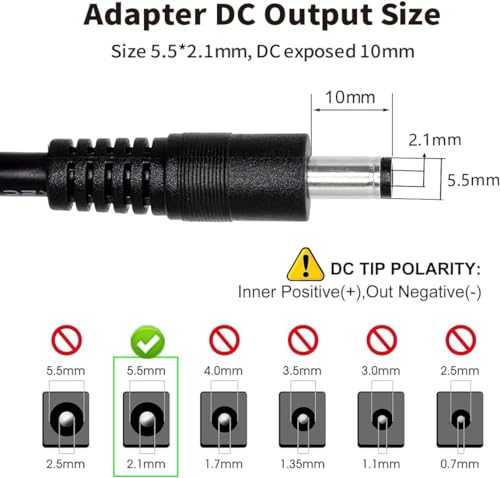 Image of 12V 2A DC Power Adapter 2.1 mm x 5.5 mm Splitter for Security Camera, NVR DVR Recorder, Monitor, WLAN Router Laptop, 12V Socket DC Cable Plug + 1 to 8 Y-Splitter DC Cable (1 to 8 Way)