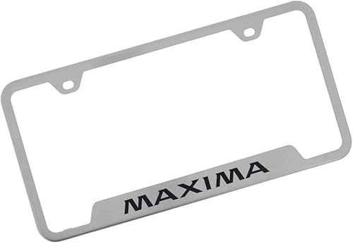 Nissan Maxima - Marco para placa de matrícula, marco recortado grabado con láser, cepillado