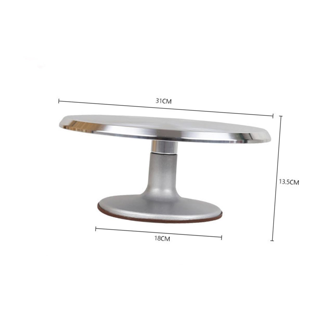 BETOOKY Piattaforma Rotante per Torte in Lega di Alluminio 12 Pollici Superficie Antiscivolo e Scala Incisa per Decorazione Professionale