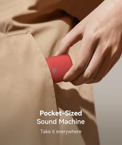 Image of Dreamegg Travel White Noise Machine - Portable for Baby Adults, 16 Nature Sounds, Timer, Sleeping Gift, Red