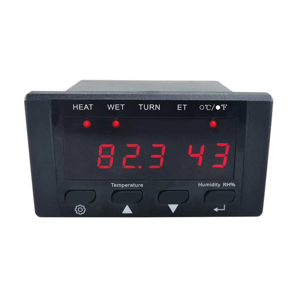 Control de Temperatura y Humedad del Termostato de Incubadora HT-10 con Indicador de HumidificacióN y Calentamiento 110-220V Negro