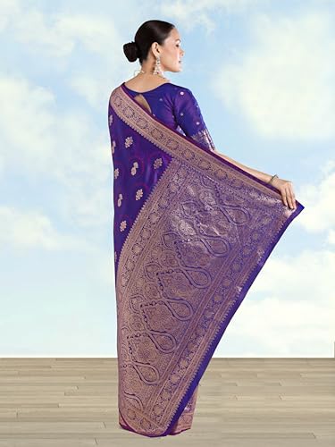 Image of Monjolika Fashion Women's Banarasi Silk Zari Woven Saree With Dupatta