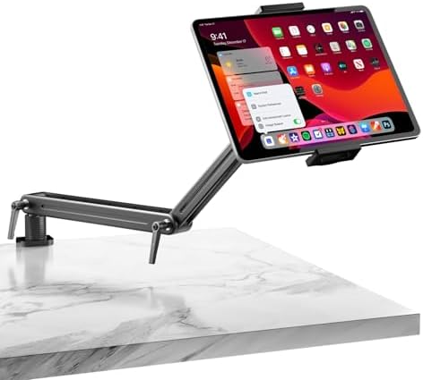 Mount Soporte para Tablet/Portable Monitor/Ereader - Strong Bearing Weight Over 5.5lbs with Built-in Adjusting Wrench with 360°Rotate Base Fits for ipad 4.7-15.6