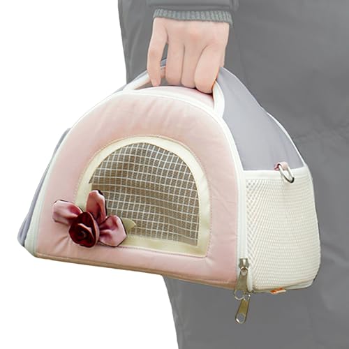 Transportín para mascotas pequeñas - Bolsa suave y portátil, cómoda bolsa de viaje para mascotas de bolsillo | Diseño interior de forro polar transpirable, transporte seguro y cómodo