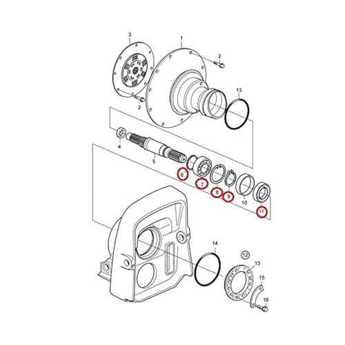 Kit réparation arbre primaire volant moteur D4 D6 compatible 6842273 - 3