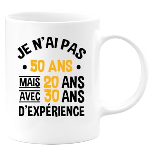 Taza de regalo para cumpleaños de 50 años – Taza para hombre y mujer humor original – Taza regalo cumpleaños hombre mujer humor original