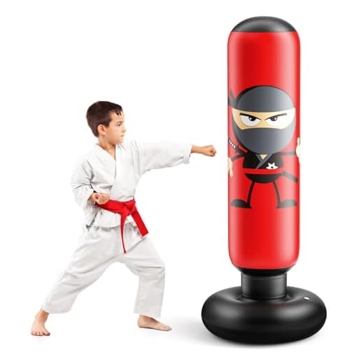 Inflatable Kids Punching Bag, Punching Bag Karate Gifts for Boys and Girls, Boxing Bag for Immediate Bounce Back for Practicing Karate, Taekwondo, and to Relieve Pent Up Energy in Kids and Adults