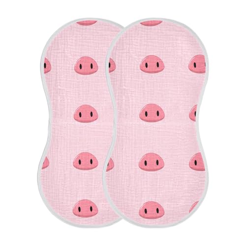 xigua Cartoon Pig Baby Burp Cloths for Newborn Boys and Girls 1 Pack, Soft & Absorbent Cotton Baby Burp Cloth, Baby Washcloths, Newborn Towel, Burp Rags2