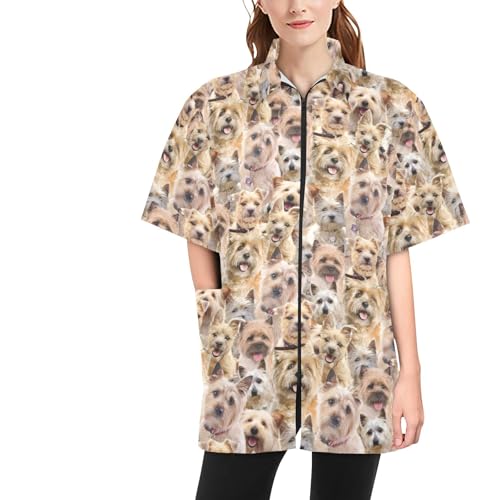 COWCUTE Cairn Terrier Print Pet Grooming Jacket, Waterproof Jackets for Pet Dog Bathing, Gifts for Cairn Terrier Dog Mom
