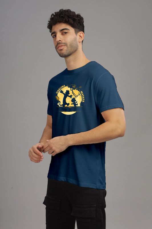 Image of XENOVAURBAN Men's Graphic Printed RN-HKM Round Neck Regular and Plus Size Cotton T-Shirt