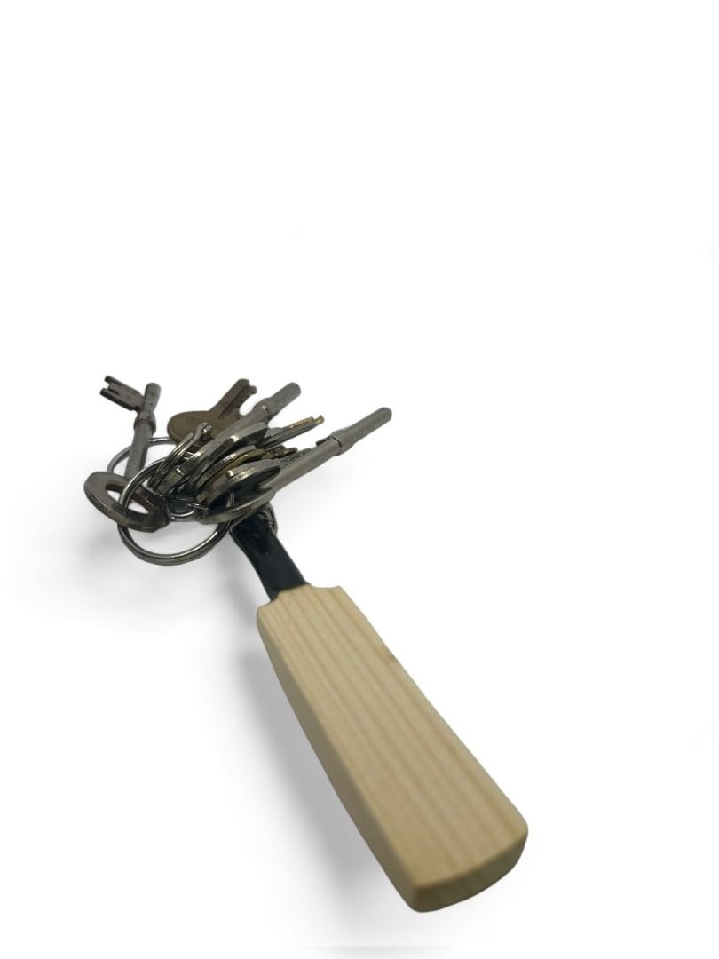 Cricket-Gifts Brown Mini Cricket Bat Keyring – Stylish And Durable Wooden Keychain For Cricket Lovers, Perfect Souvenir, Gift, Or Accessory For Bags And Keys