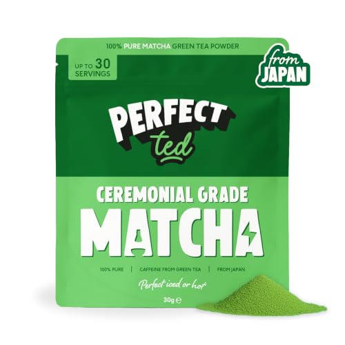 PerfectTed Matcha Powder Ceremonial Grade Matcha Japanese Green Tea Powder for Lattes Smoothies & Baking | Everyday Matcha | L-Theanine | Antioxidants | Vegan | Gluten-Free | 30g (30 servings)