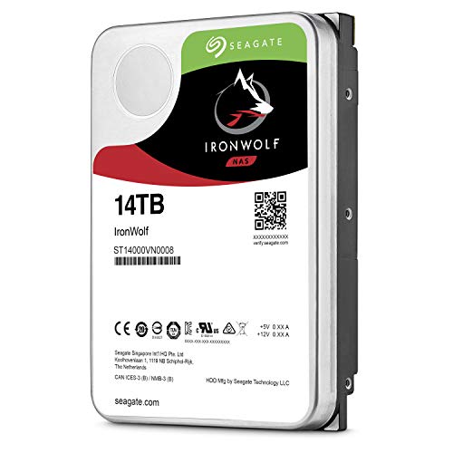 Image of Seagate IronWolf 14 TB NAS Internal Hard Drive HDD - 3.5 Inch SATA 6 Gb /s 7,200 RPM 256 MB Cache for RAID Network Attached Storage (ST14000VN0008)