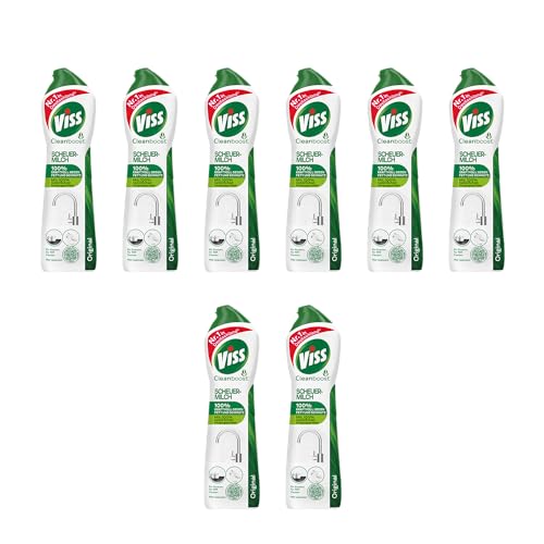 8x Viss Scheuermilch Original effektives Reinigungsmittel 100% kraftvoll gegen Fett und Schmutz mit 100% natürlichen Reinigungspartikeln 500 ml