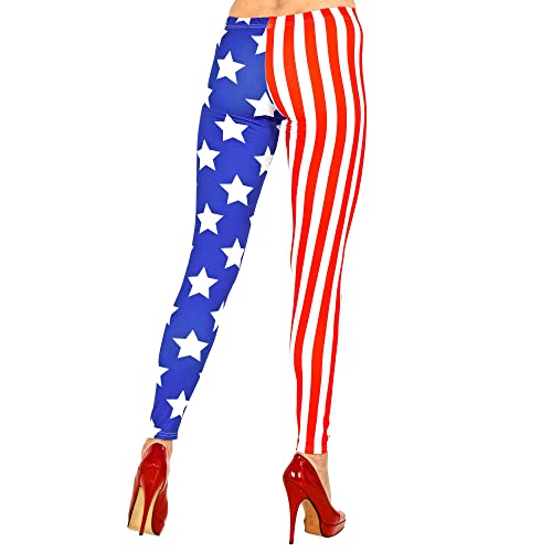 W WIDMANN MILANO Party Fashion, Leggings U.S.A. Donna a Stelle e Strisce, Americana, Anni '80, Ballerina, Discoteca - Image 4