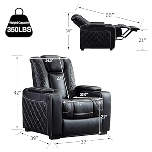 Canmovelectricpowerreclinerchairwithambientlightingfauxleatherdualmotorpowerhometheaterseatingwithadjustableheadresthiddenarmstoragecupholdersusbportssingleblack Urban Country Home Decor Canmov electric power recliner chair with ambient lighting faux leather dual motor power home theater seating with adjustable headrest hidden arm storagecup holdersusb ports single black urban country home decor