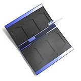 Pctc 6 Slots Aluminum Sd Card Protecter Box Storage Case(double Side) Holder Brand New Blue Color
