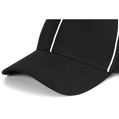 image for FitsT4 Sports FitsT4 Referee Hat Black with White Stripes Official Cap