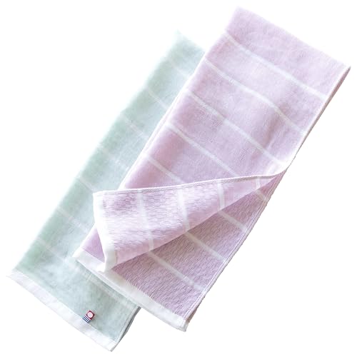 トップファクトリー今治 ふわ泡 ボディタオル 34×90cm 今治タオル 綿100% ガーゼ 泡立つ (2B(ピンク・グリーン))