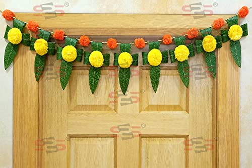 S2S Mango Leaves and Flowers Decoration at Home I Door Toran I Do...