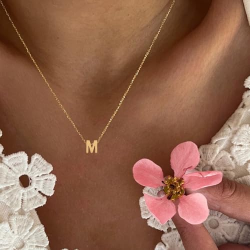 Gold Initial Necklaces For Women - Dainty 18K Gold Letter Necklaces Tiny A-Z Choker Necklaces for Women Trendy Jewelry Gifts3