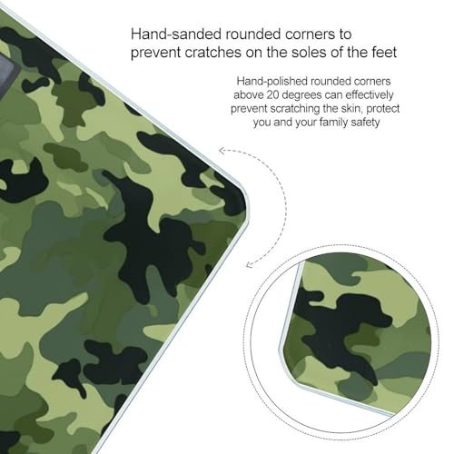 Báscula Digital para Baño Verde Camo de Vidrio Templado miniatura 4