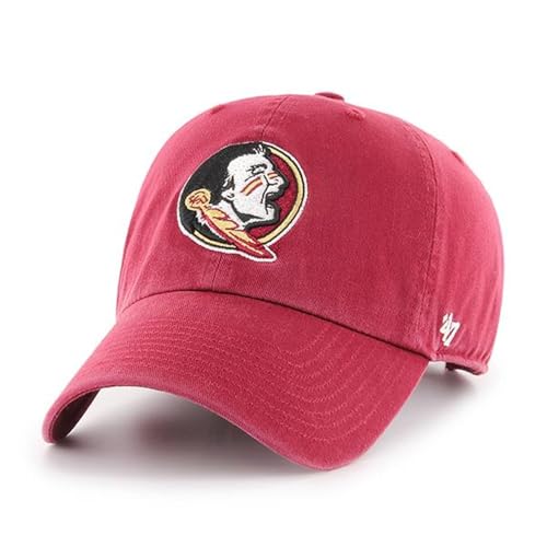 47 NCAA Unisex-Adult Clean Up Adjustable Hat Cap One Size (US Alpha One Size Florida State Seminoles Red)