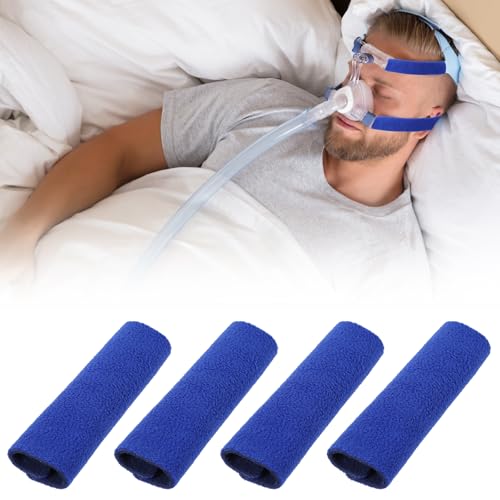 YUXIANLB Juego de 4 fundas para cinturón de CPAP para máquinas CPAP, almohadillas para cinturón para la mayoría de los sombreros CPAP CPAP, almohadillas faciales de tela blanda, accesorios CPAP