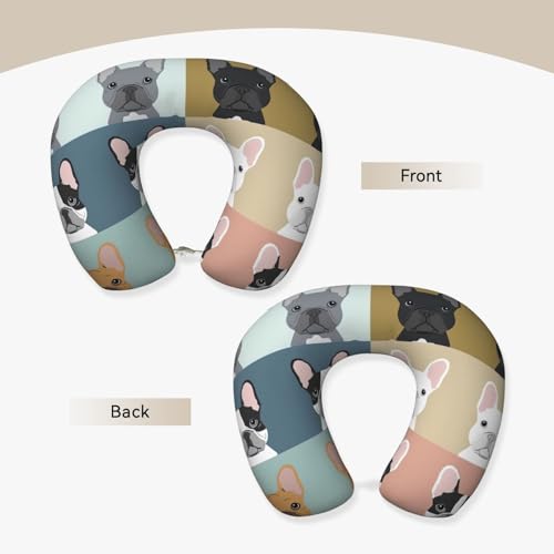 Almohada para cuello con diseño de bulldog francés miniatura 3