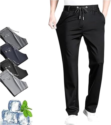 Leenfort Mens Stretch Pants, Quick Drying Pantes, Menes Slacks, Sweatpants with Pockets, Business Casual