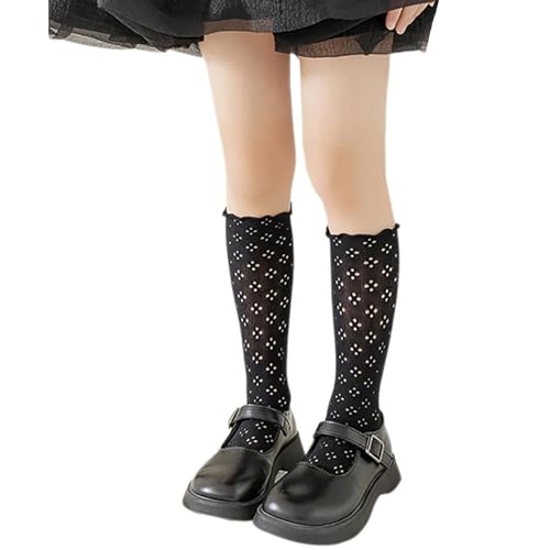 Crew Socks for Women, Girl Dancing Socks for Outdoor Antimosquito Sock for Kids Ruffle Trim Sock for Little Girls