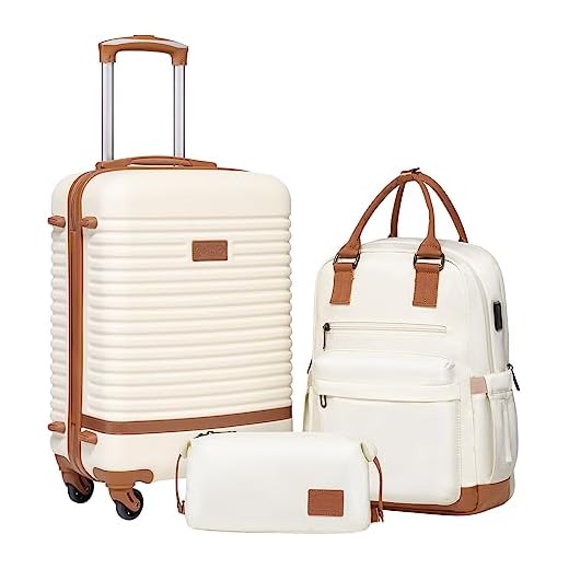 Coolife 3 Piece Lightweight Suitcase Set