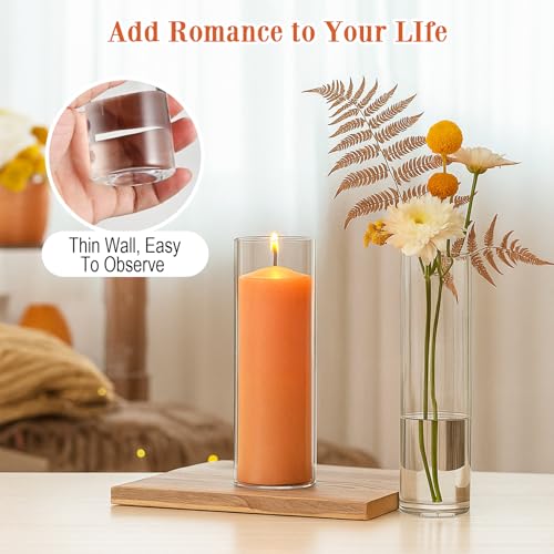 20 Pack 5.9" Tall x 1.8" Diameter Clear Glass Cylinder Vases - Multi-Use Flower Vase, Hurricane & Floating Candle Holders for Wedding Centerpieces, Home Decor, Table Displays (20) - Image 6