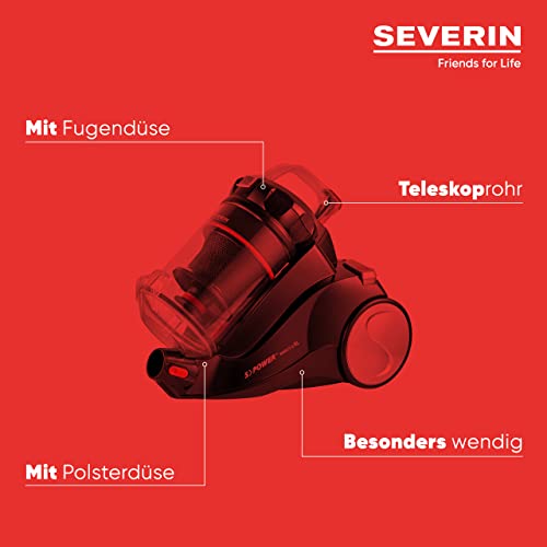 SEVERIN leichter Zyklon-Staubsauger S'POWER nonstopXL, Multizyklon Bodenstaubsauger für konstante Saugkraft, Staubsauger… - Image 5