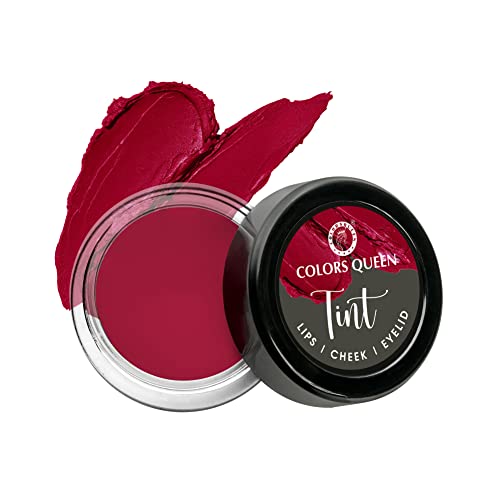 Colors Queen Tint for Cheeks and Lips – Enriched with Vitamin E and Essential Oils | Matte Lip and Cheek Tint for Lips, Cheeks and Eyelids| Vegan and Cruelty Free Lip Tint for Women (03 – First Love)