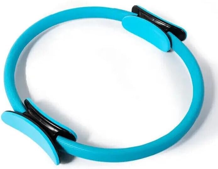 Pilates Ring Magic Circle 15 Inch – Fitness Yoga Ring with Dual Padded Handles – Resistance Exercise Ring for Thigh Toner, Core Strength, Arms & Full Body Workout for Home Gym Training (Blue)