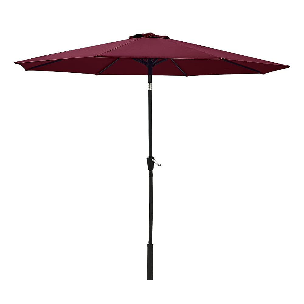 WDSOPK Garden Parasol Sun Shade 2.7M Outdoor Umbrella 8 Sturdy Ribs with Crank Tilt Mechanism for Lawn, Deck, Patio and Balcony,White