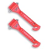 JUSTTOP 2-Pack Car Safety Hammer with Car Window Glass Hammer Breaker and Safety Seatbelt Cutter,...