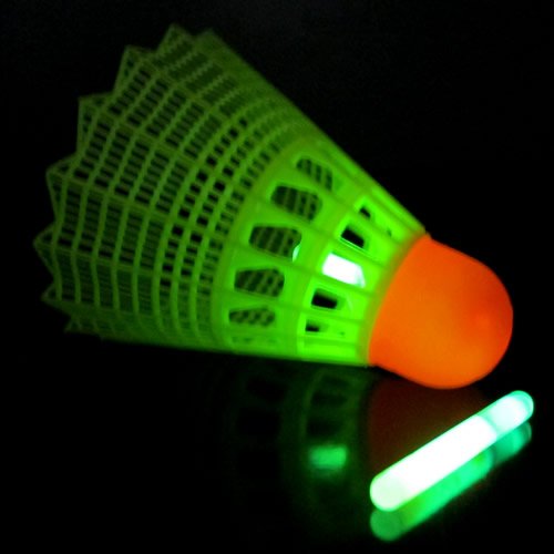 Glowing Badminton Birdies (Set of 6) - Light Up Shuttlecocks with Glow Inserts