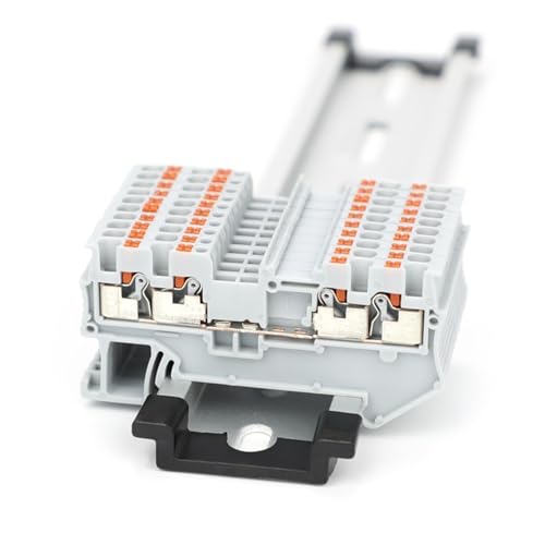 Bloque de terminales gris PT1.5-QU para organizar cables en riel DIN sin herramientas, 10 u 2