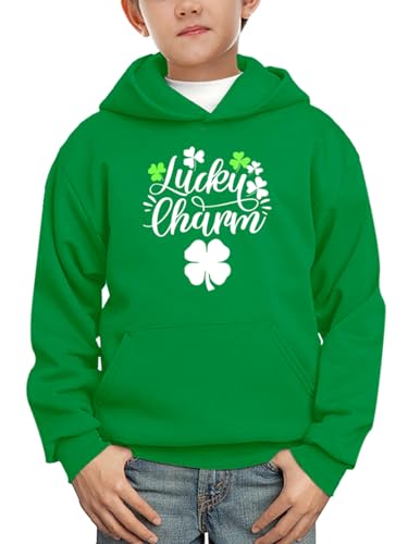Remimi Kids St Patricks Hooded Sweatshirts Boys Green Party Dublin Scottish Pullover Hoodies 5-6 Years