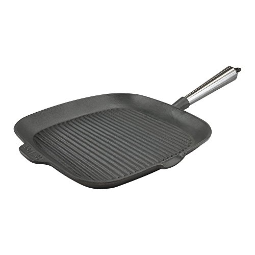 Carl Victor - Sartén Grill de Hierro Fundido Cuadrada 28 cm con Mango de Acero...