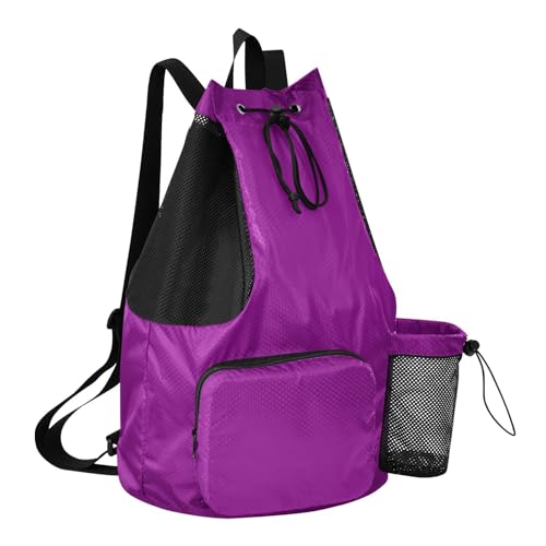 Sac à cordon sport GuoChe violet uni avec compartiment humide et sec