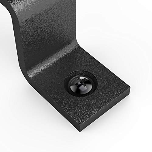 Image of 8 Inch Straight Bar Barn Door Handle - Black Cast Iron Pull for Sliding Doors, Gates, Sheds, Fences, Closets - Indoor Outdoor Farmhouse Hardware