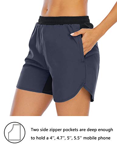 image for XIEERDUO Women's 5'' Hiking Shorts with Mesh Liner Zipper Pockets Quic