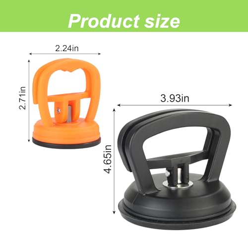 Image of Dent Puller,3 Pack Large suctionCar Dent Repair Car Dent Removal Kit Suction Cup Car Dent Removal Tool for Car Dent Repair Move Objects Glass Ceiling Tiles and act as Handles (Black+Orange)